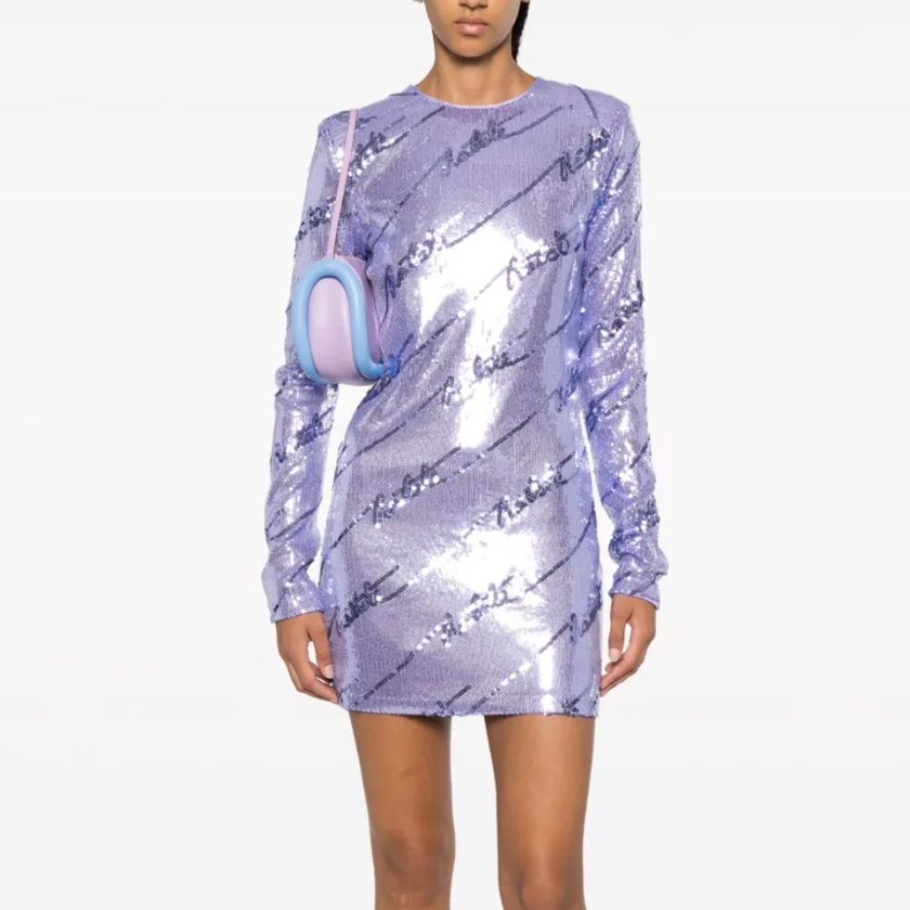 ROTATE Purple Sequined Mini Dress